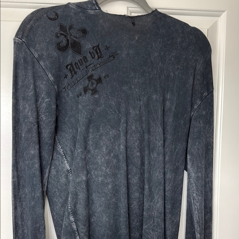 Gray Long Sleeve Graphic Shirt